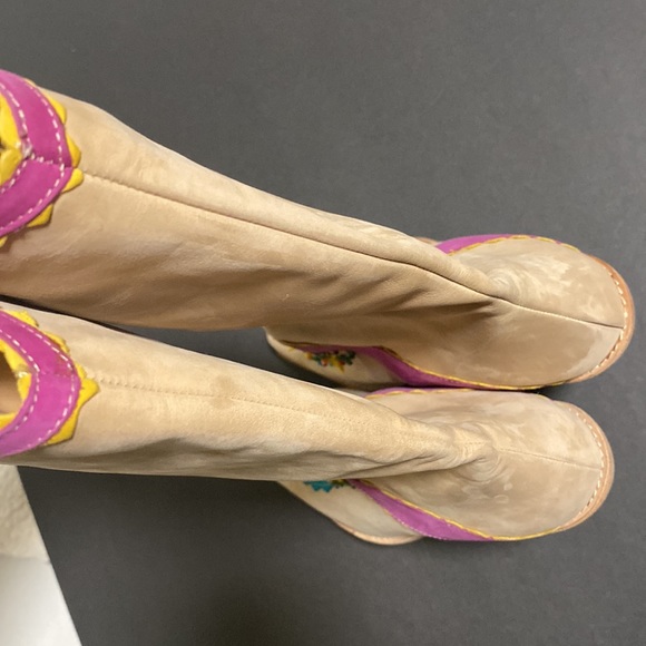 New VTG Biondini Beaded Suede Southwestern Boot Made in Italy Size 6 - Picture 10 of 11